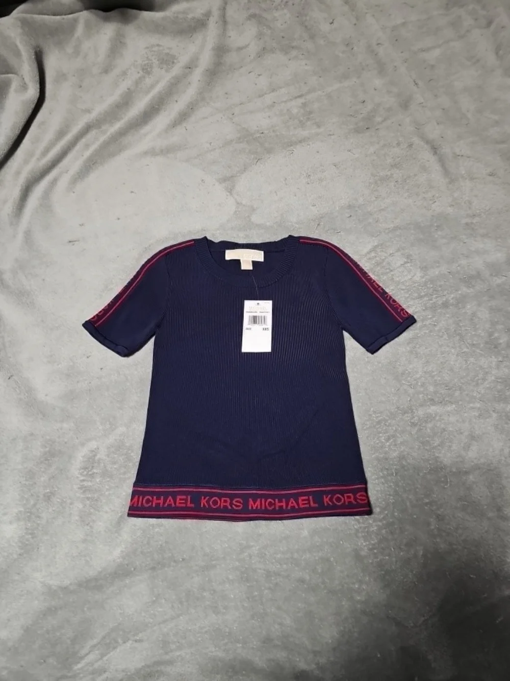 Michael Kors XXS Logo Tape Stretch Viscose Top - XXS - New Old Stock